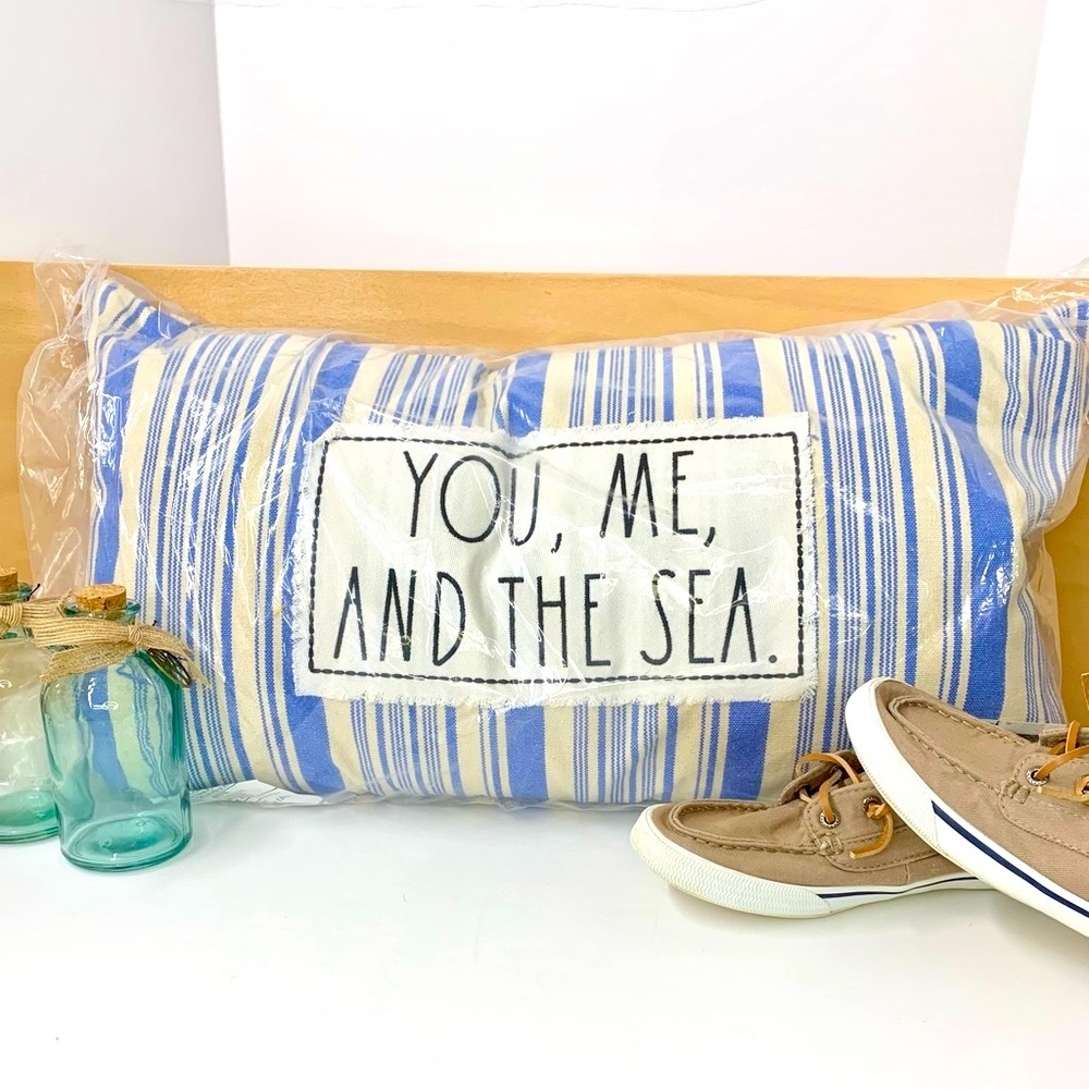 ⚓️ RARE Rae Dunn NWT You Me & the Sea Coastal Accent Pillow